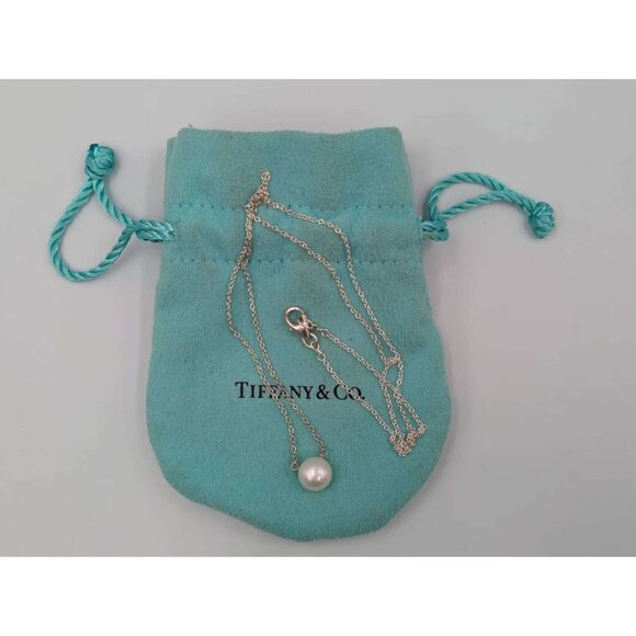 Pre-owned Tiffany & Co Silver Elsa Peretti White Pearl Pendant Necklace - Picture 3 of 12